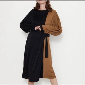 ZARA Dress Two-Tone Black and Brown